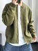 Men's Autumn/Winter Solid Color Round Neck Knitted Cardigan Sweater - Hong Kong Style
