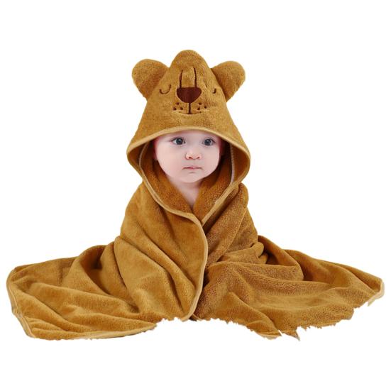 Банний рушник Суперм’який мультяшний дизайн Абсорбуючий зручний на дотик Дитячий рушник з капюшоном Банний халат Пеленання