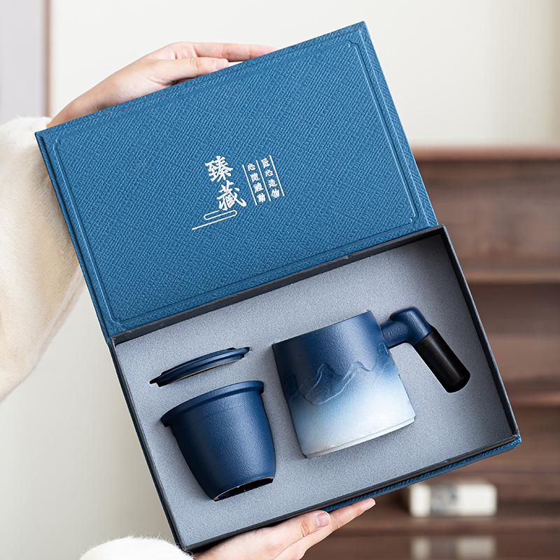 Ceramic Cup, Office Water Cup, Enterprise Business Companion Gift, Gift Box Set for Customers, Company Annual Meeting Activities
