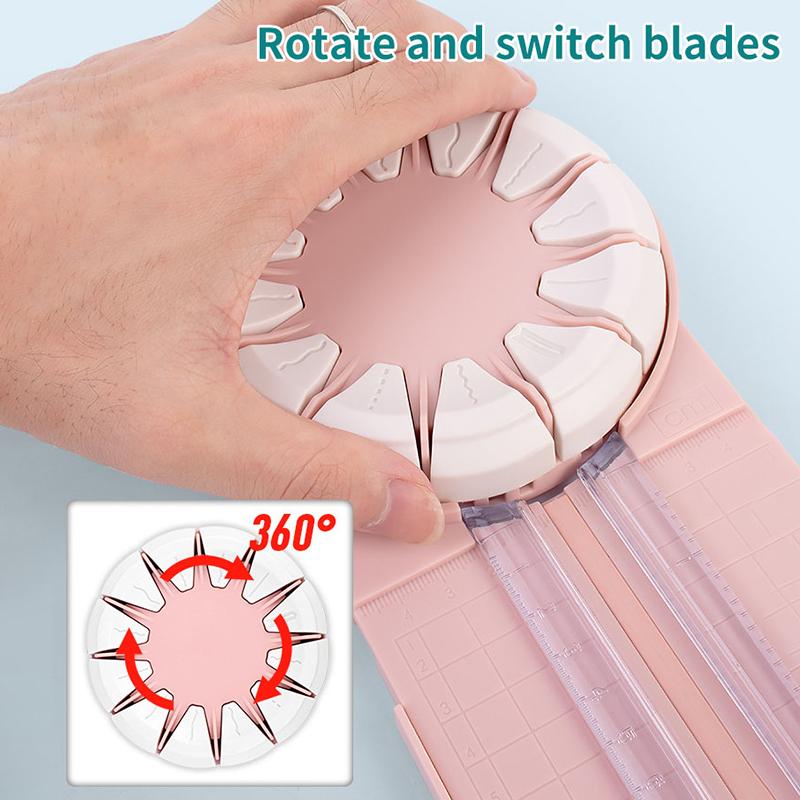 12 In 1 Portable Paper Cutter Multifunctional Cutting Tool With 12 Cutting Heads 360° Rotating Head For Cardstock