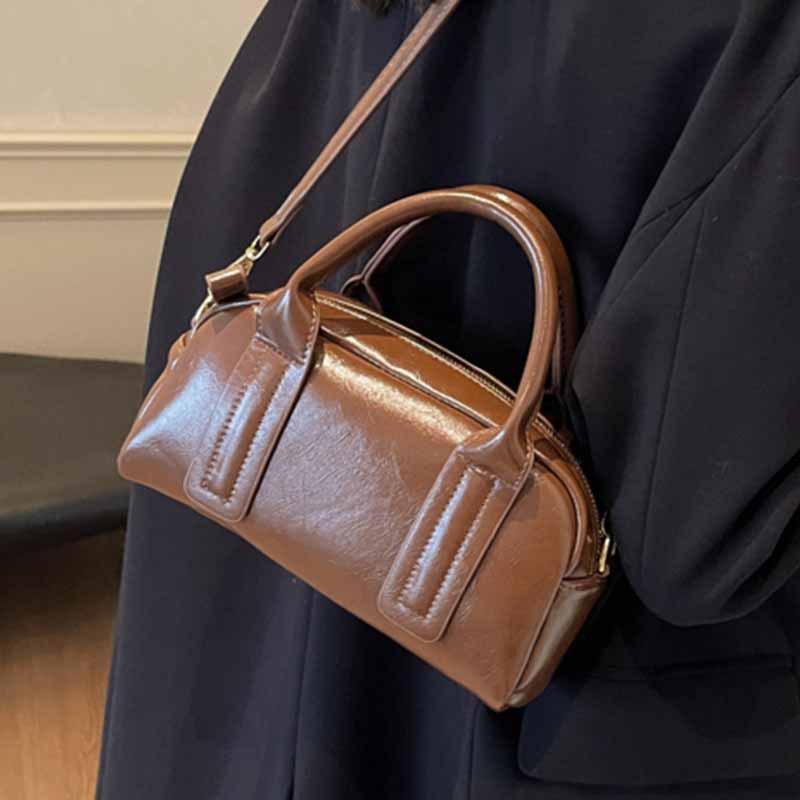 Boston Handbag Women's 2025 New Fashion Retro Handbag Niche Trend Versatile Shoulder Messenger Bag