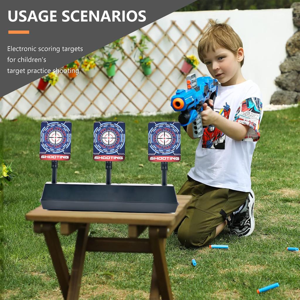WALWAL Auto-Reset Electronic Scoring Net Compatible Shooting Target for Nerf Gun Toys (3 Targets)