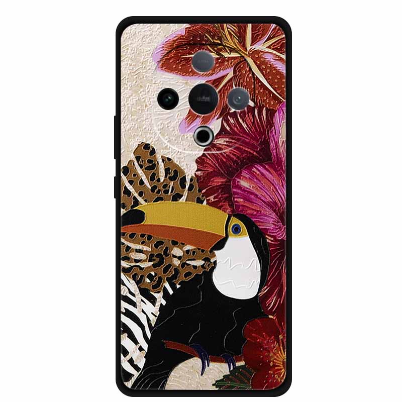 For Vivo Y300 5G Case 3D Emboss Flower Black Silicone Soft Back Cover Case For Vivo Y300C 2025 Phone Case 6.77" Coque Shell Para