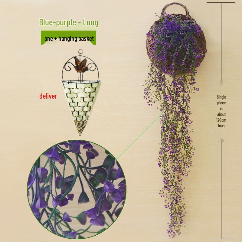 Golden Bell Willow Artificial Trailing Flower Vine for Indoor Wall Decoration