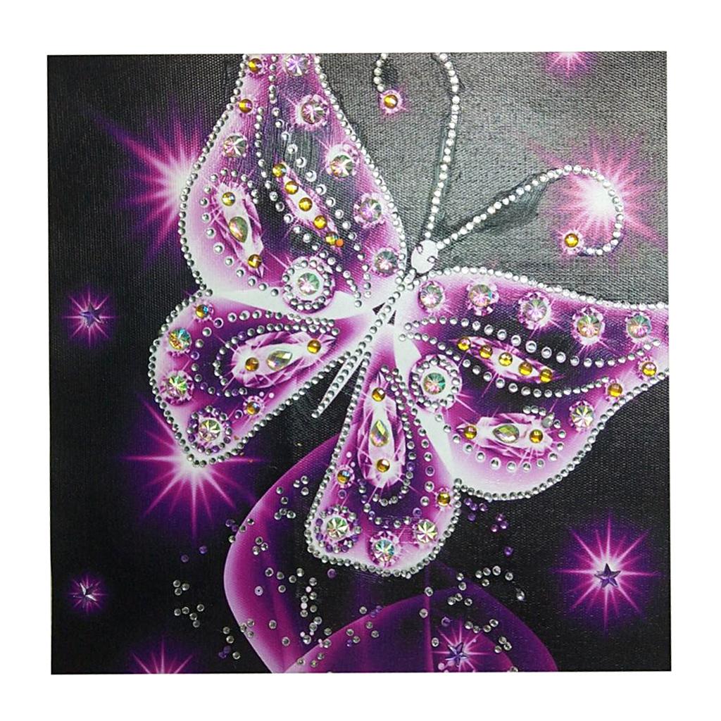 Diamond Painting Partial Special Drill DIY Sparkle Butterfly Picture Pink