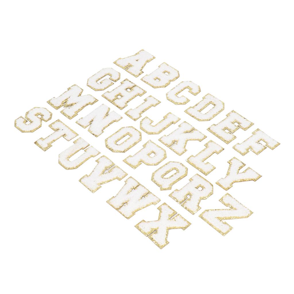 26 Pcs Letter Patches A to Z White Letter Patches DIY Personalized Decorative Repairing Embroidered