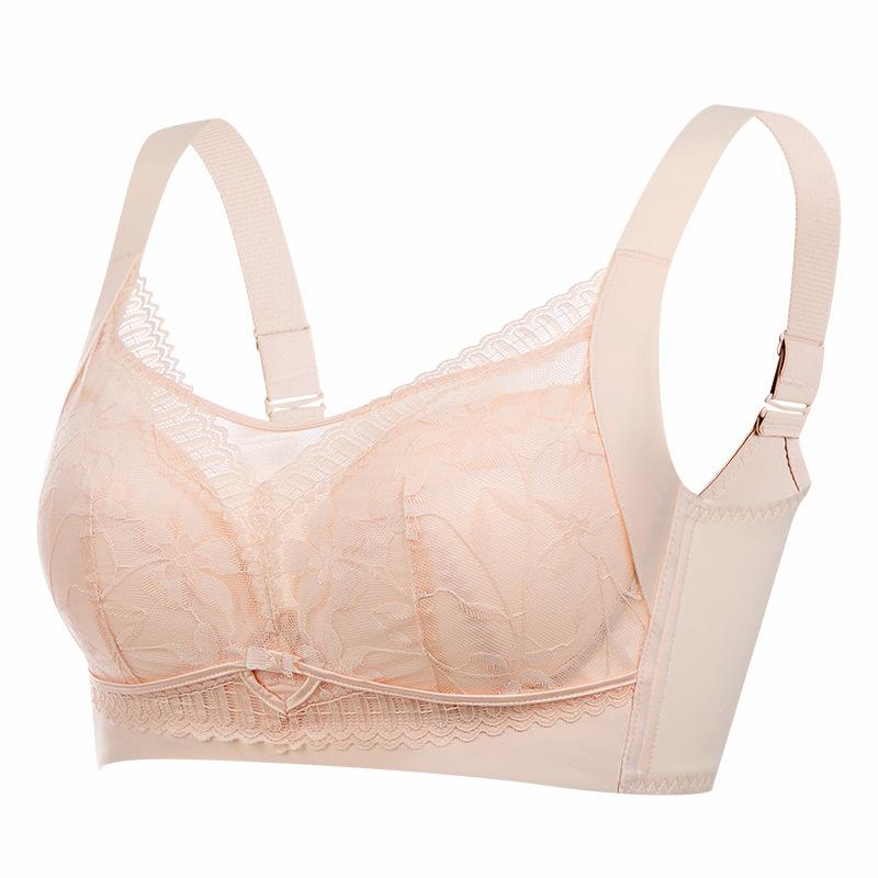 Thin Adjustable Sexy Lace Big Breasts Small Anti-sagging No Steel Rim Bra Gathers and Collects Breasts