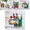 Christmas Wooden House Decor With Snowy Scene For Holiday Home Display