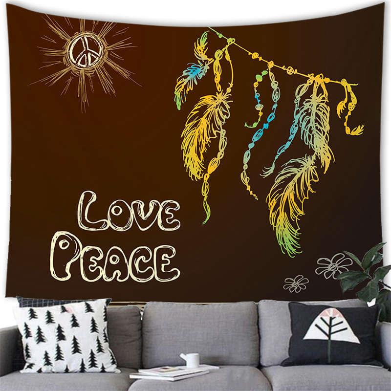 Bohemian Dream Catcher Tapestry Psychedelic Feathers Occult Decor Bedroom Hippie Wall Carpet Beach Towel Decoration for Home