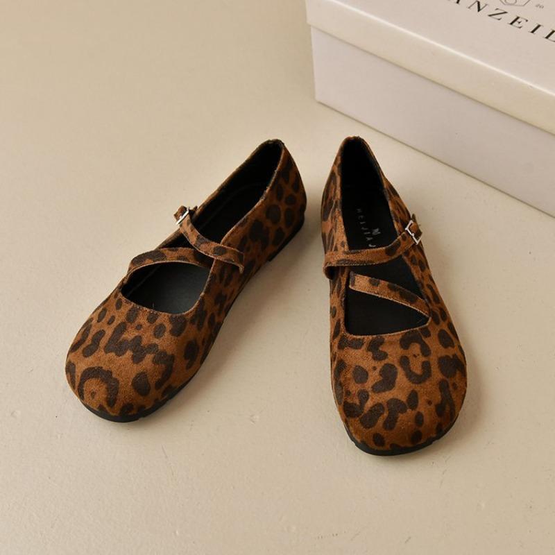 Designer Elegant Buckle High Quality Suede Brand Ballet Flats Women Cozy Round Toe Shallow Mary Jane Shoe Women's Tabis Shoes