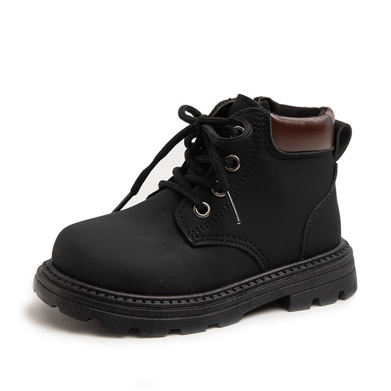 Children's fashion Martin boots Boys' velvet cotton boots 2025 autumn and winter new children's baby short boots Girls' single boots