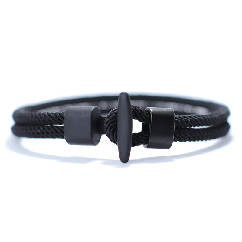 

51Luckind Simple Design Milan Rope Bracelet Handmade Men Women Outdoor Survival Braclet For Camping Armband Thread Jewelry 17.5cm чёрный