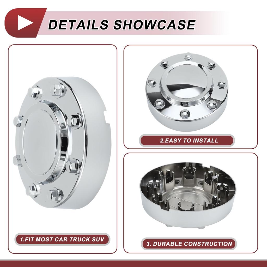 HEROFFIX Wheel Center Cap for Dodge Ram 3500 (2011-2018) - 1 Piece, Chrome/Silver Tone Plastic, Part Number 68081010AA