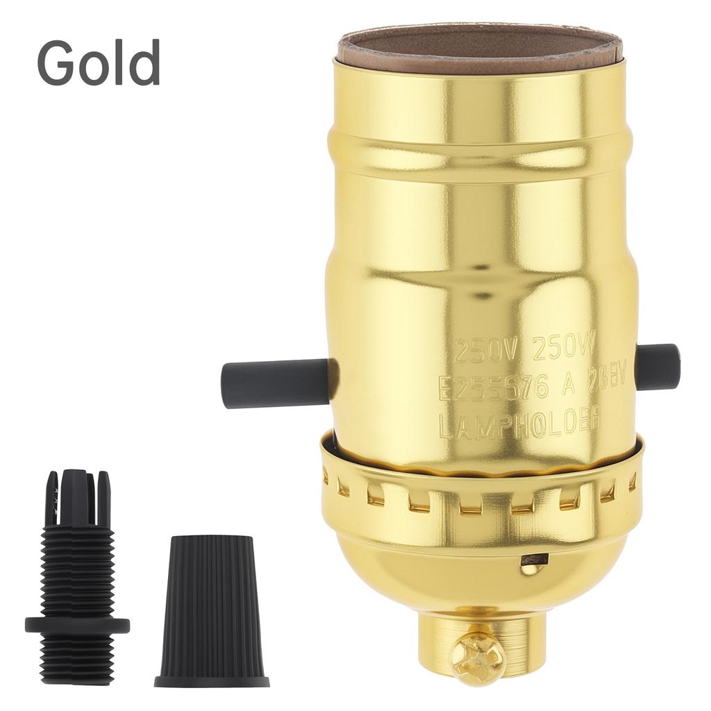 Vintage E26 E27 Push Thru Lamp Socket On Off Switch Replacement Bulb Socket Heavy Duty Antique Lighting Retro Easy Install