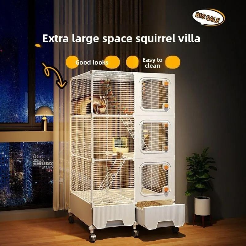 Großer Eichhörnchenkäfig Mehrstöckige Voliere für Flughörnchen & Chinchillas Sicheres Haustier-Anwesen Ultra Hohe Verschlüsselung Haustier-Villa