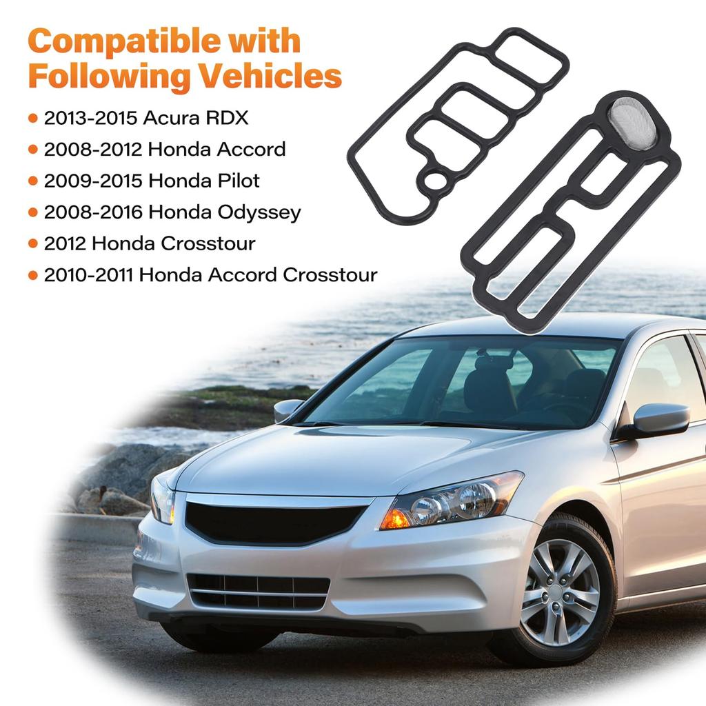 Cylinder Head VTEC Solenoid Spool Valve Gasket, Compatible with Honda Accord Crosstour Odyssey Pilot, for Acura RDX 3.5L Replace 15815-R70-A01