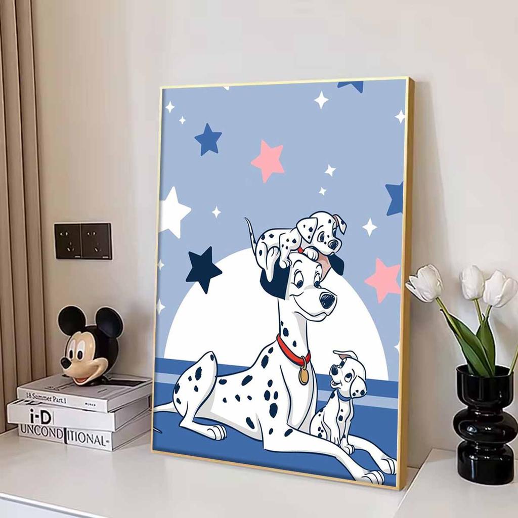 DIY Diamond Painting The Spotted Dog and His Son Cross Stitch Kit Mosaic Art Diamond Painting Full Circle Diamond Home Decoration