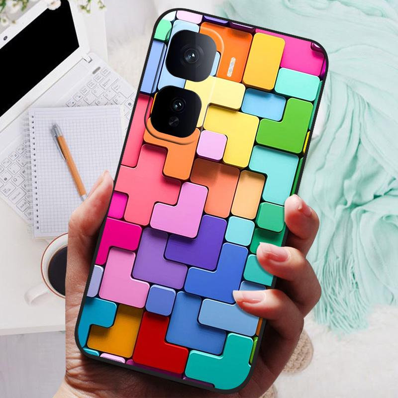 For VIVO IQOO Neo 10 Pro Case Black Cover Flowers Silicone Soft Back Cases For vivo iQOO Neo 10 Neo10 5G Phone Case 10Pro Bumper