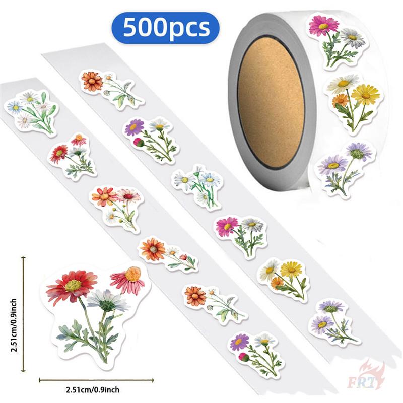 500Pcs/Roll Ins Daisy Bouquets Kids Rewards Stickers - DIY Scrapbooks Album Decor Sealing Label Decals