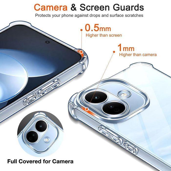 Coque pour Xiaomi Redmi Note 17 Pro 5G, Protection Silicone Antichoc Coins Renforcés Transparent