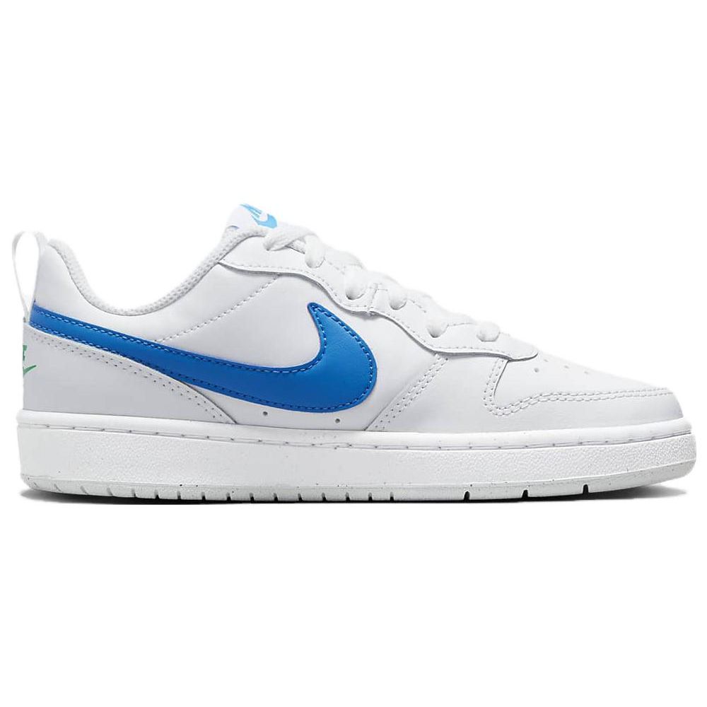 Nike Court Borough Low 2 GS BQ5448-123 White Blue Green Kids Sneakers