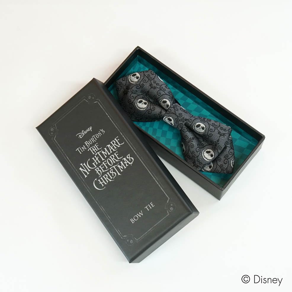 Disney Nightmare Before Christmas Bow Tie, Jack Pattern, Dark Gray, DSD49038