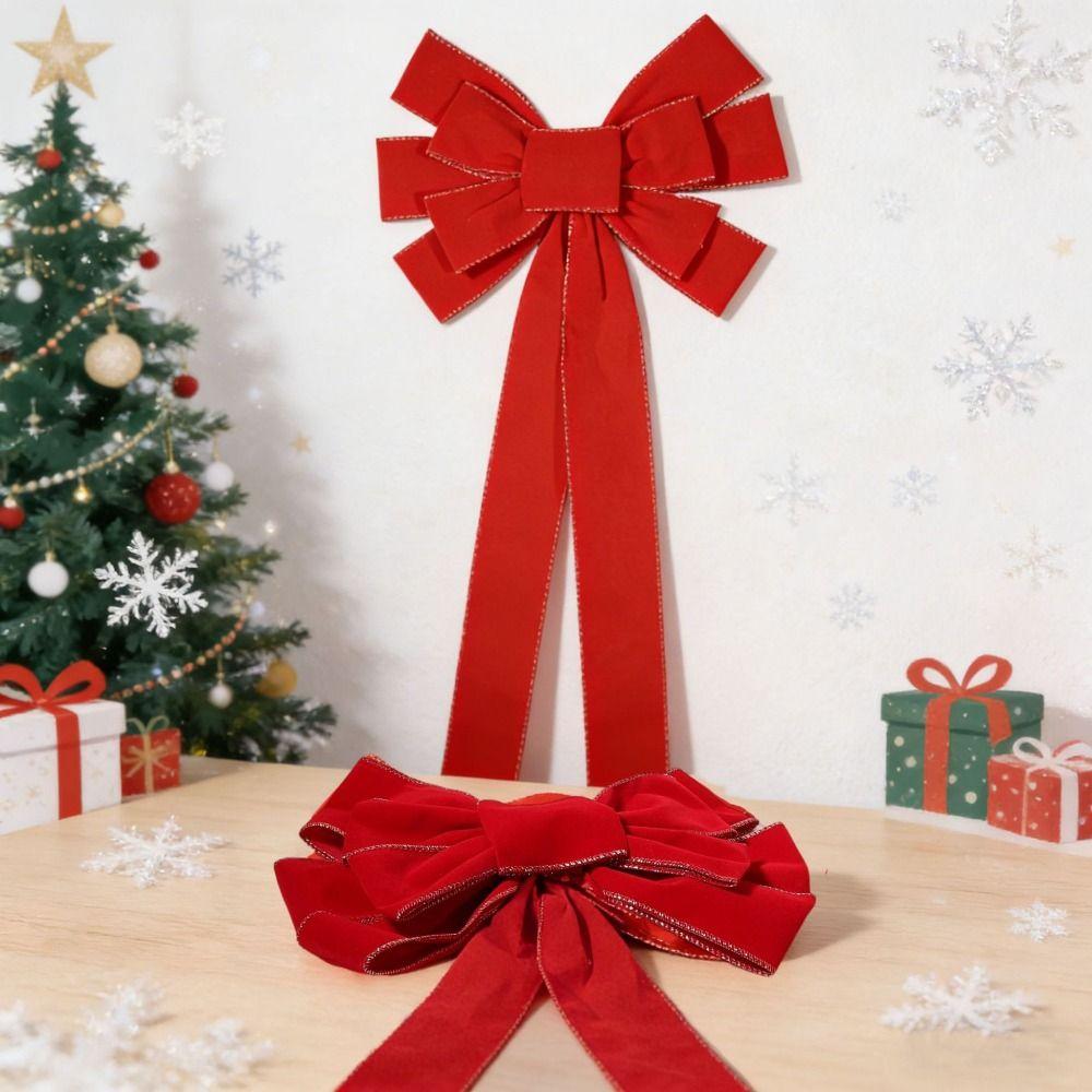 3D Christmas Tree Topper Elegant Bowknot Hanging Pendant Christmas Bow Decoration Home Decoration