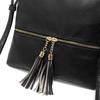 Women's Crossbody Shoulder Bag with Double Tassels and Front Pocket Zipper - In Stock and Trending
