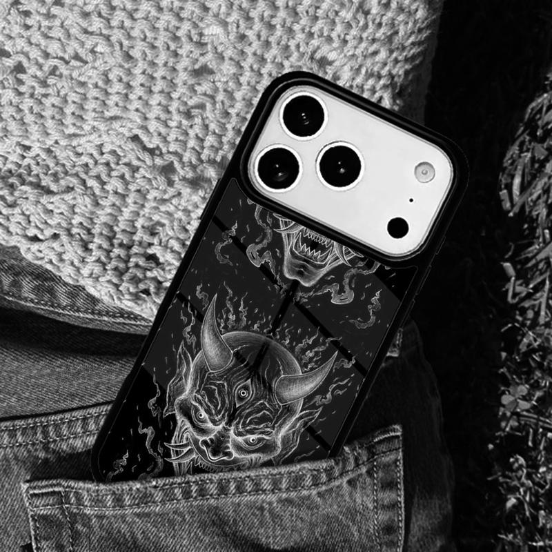 Japanese Hannya Mask soft Phone Case For iPhone 17 AIR 16 Pro Max 15 14 Pro 11 12 13 Shockproof Silicone Cover