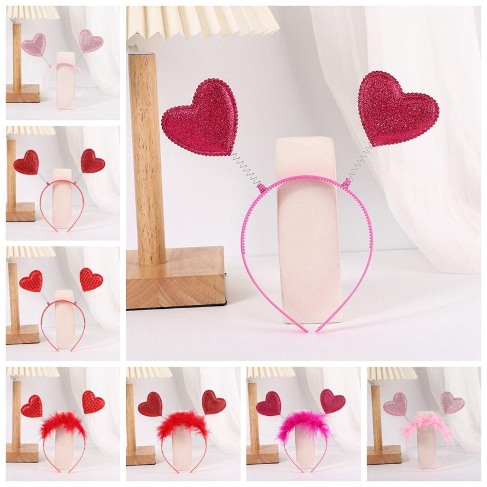 

Headband Love Heart Shaped Headband Valentines Day Headdress Birthday Party Glass K