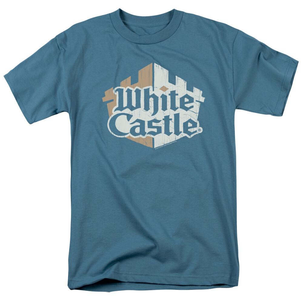 White Castle Torn Logo T Shirt Mens Licensed Hamburger Tee Slate XXL