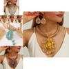 Personalized Jewelry Set With Mixed Material Crystal Drop Earrings And Statement Necklace For Teens