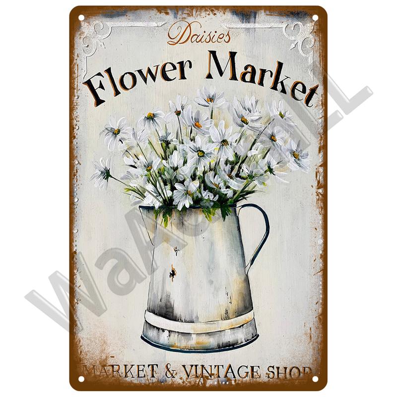Retro Tin Sign For Cafe Garden Decorations Vintage Metal Sign Home Wall Art Mural Plaque Plate Room Decor Farm Painting Gift