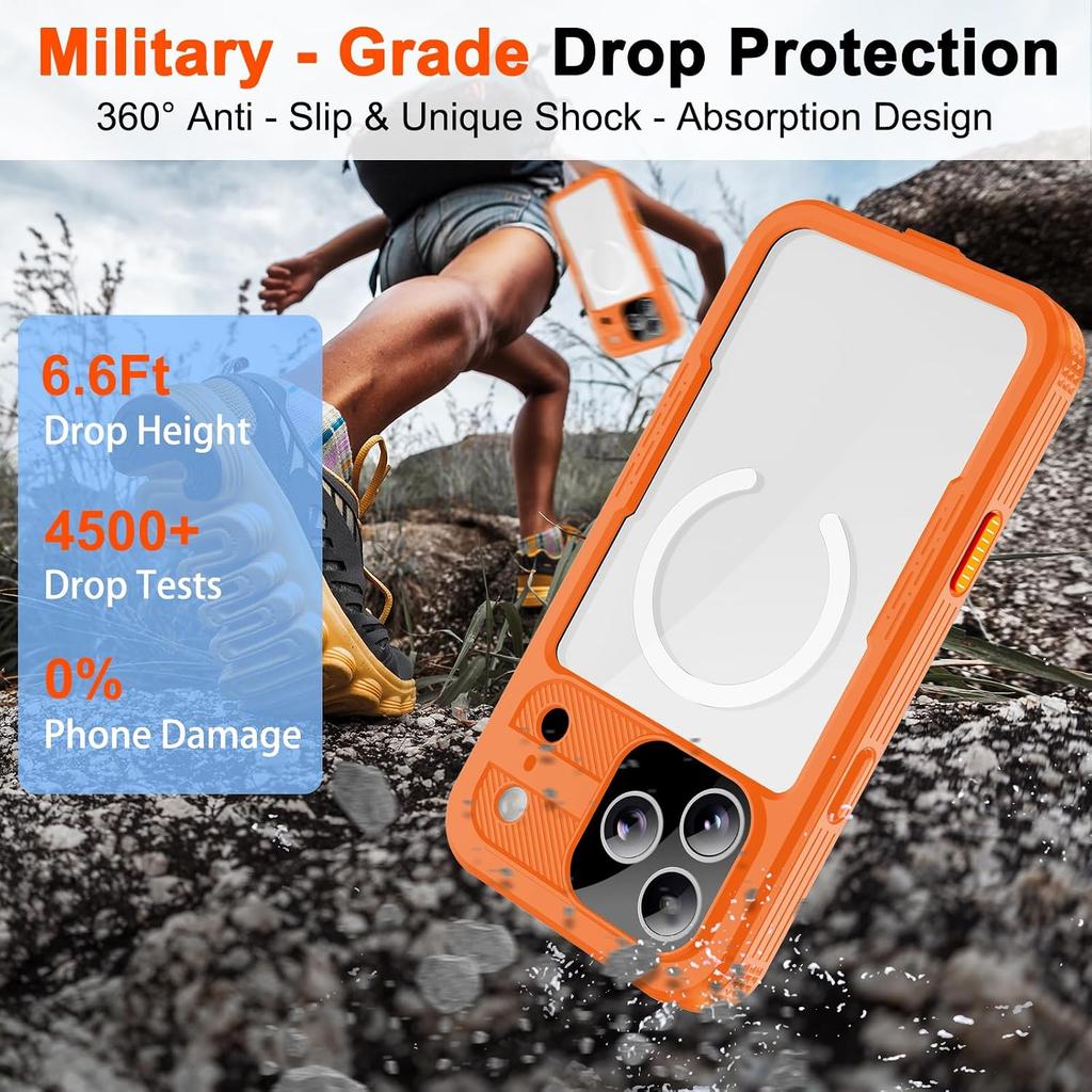 For IPhone 17 Air Pro Max 16 Plus Case IP68 Waterproof Full Body Protective Magnetic Cover Built-in Screen Protector Shockproof