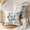 Astronaut Letter Print Pillow Cover Cosmic Space Theme Cushion Cover For Office Sofa Bedroom Living Room Home Decor Galaxy Style