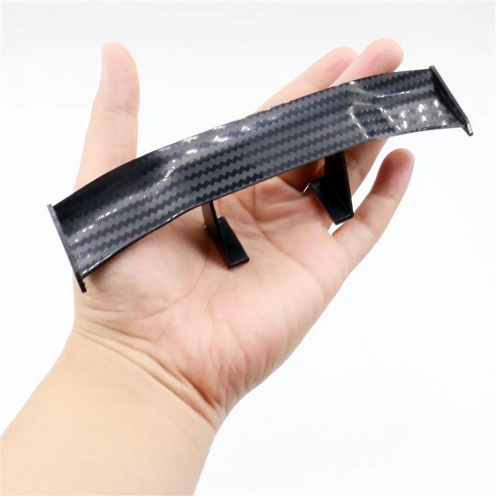 New Carbon Fiber Black Car 17cm Twill Look GT Tiny Mini Rear Wing Spoiler Decoration