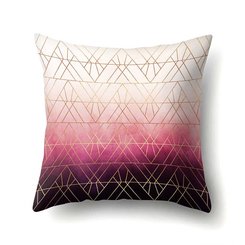 Polyester Pillow Case Decorative Geometric Home Printed Pillow Case Waist Cushion Cover Car Cushion Head Cushion Cover