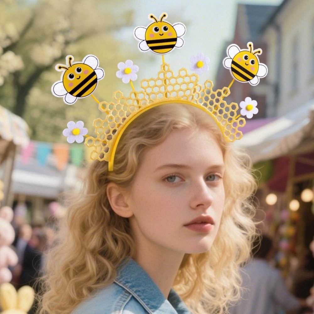Cartoon Bee Hive Headband Cute Lightweight Bee Hair Accessories Funny Plastic Holiday Party Accessories Cosplay Convention
