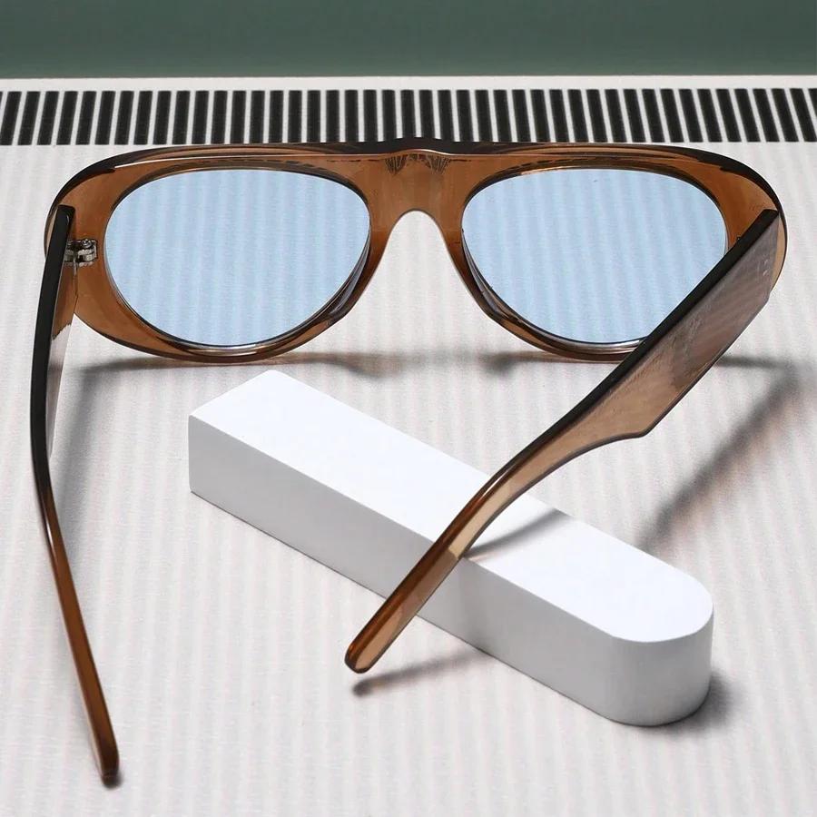 Retro Large Sunglasses for Women Fashionable Wide Legs New Large Frame Sunglasses Gradient Color Personalized Glasses Goggles