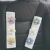 4pcs Adorable and Elegant Flower Car Seat Belt Shoulder Protector - Creative Plush Insurance Cover