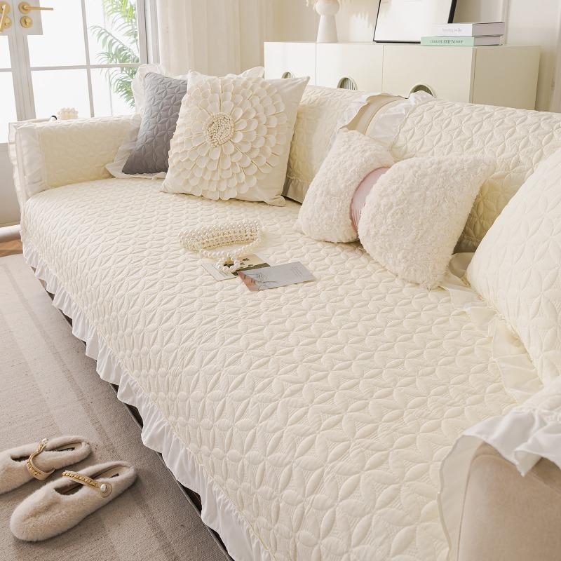 Washed cotton sofa cushions for all seasons, anti-slip anti-scratch cushions, simple sofa towels 45x45cm pillowcase