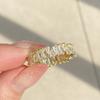 Classic Baguette Cubic Zirconia Engagement Rings for Women Luxury 18K Gold Color Plated Wedding Party Jewelry