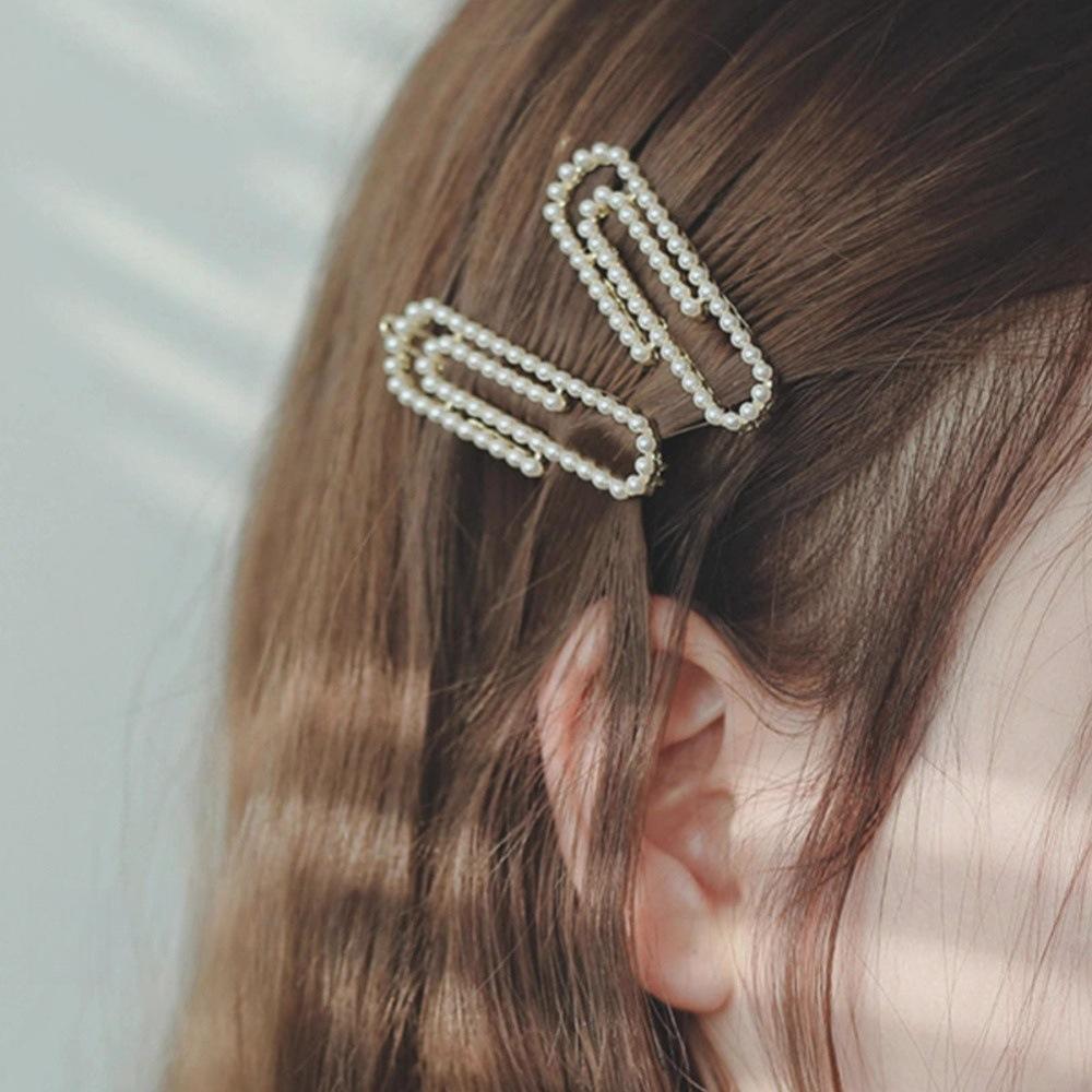 Fashion Pearl Delicate Paper Clip Pearl Hairpin Edge Clip Bangs Clip Headgear Hair Accessories
