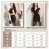 Medium Tight Short Floral Knee XL Size GraciaCabaret Dress, Dress, Fit, Sleeve, Slit, Frill, Print, Lace, Sheer, Length, Women's, Black,