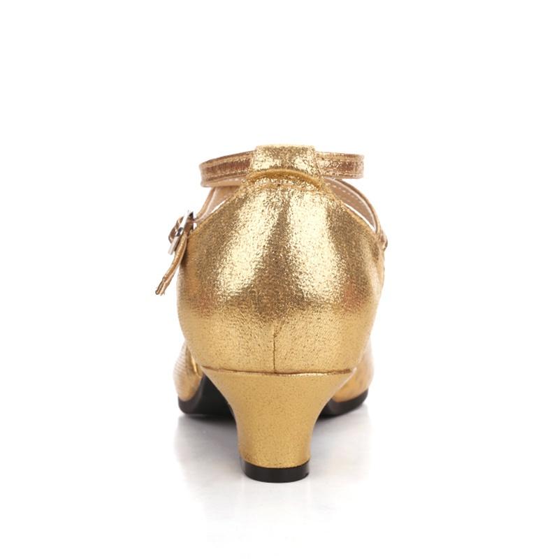 Women Girls Latin Ballroom Party Dance Shoes Tango Waltz Soft Sole Sandals Salsa Closed Toe Dance Shoes Heeled 5.5cm