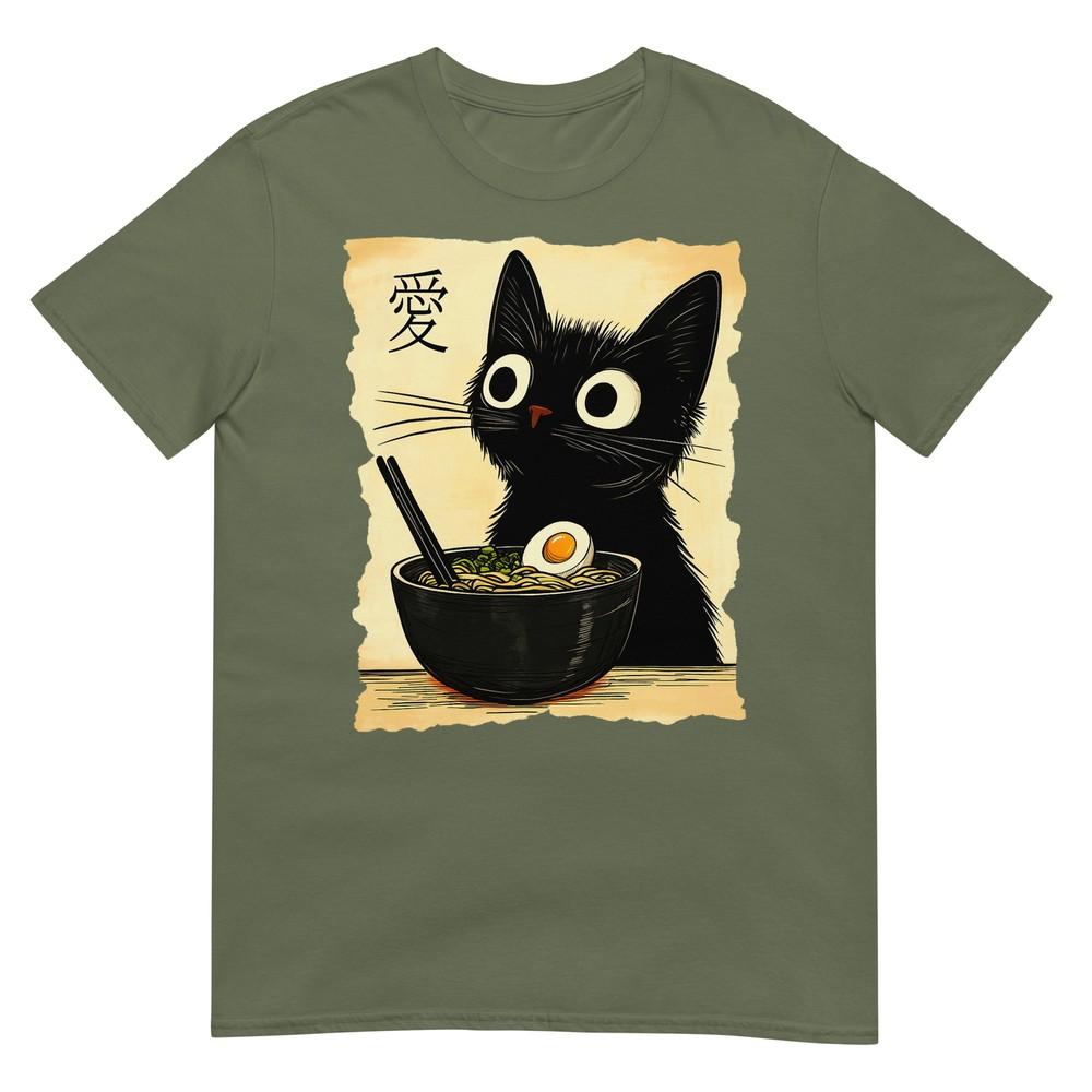 Funny Cat Raunisex Graphic Tee Japanese Kawaii Anime Cat Tshirt