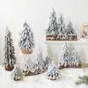 Mini Christmas Tree Snowing Ornament for Desktop Decoration