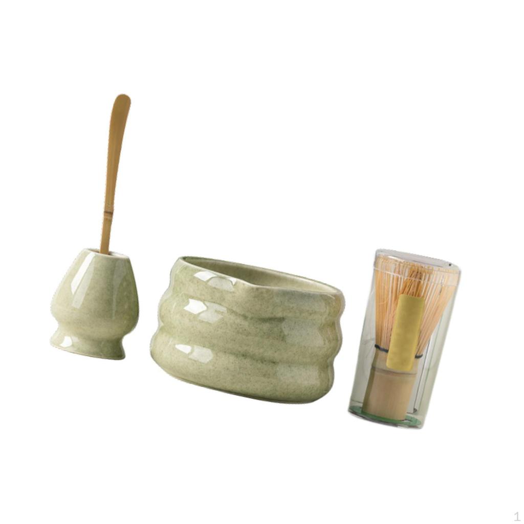 4 Piece Matcha Kit for Tea Preparation, Includes Bowl And Whisk Holder