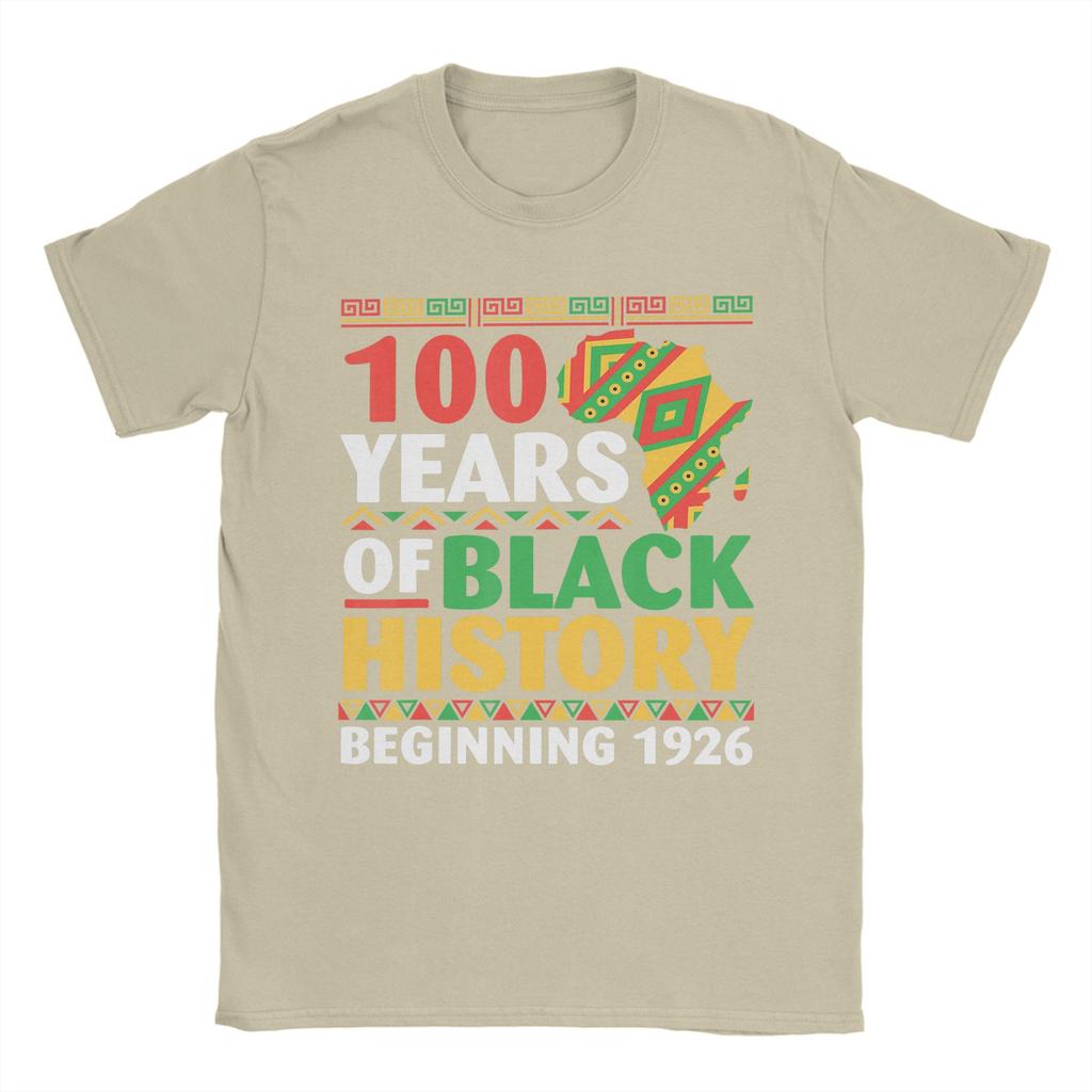 Unisex TShirt Years Black History Beginning Centennial Africa Leisure Cotton Tees Short Sleeve T Shirts Clothing Plus Size