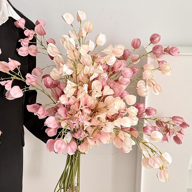 Artificial Physalis Flower Bouquet Room Decor Pink Flower Fruit Tree Wedding Party Decor Aesthetic Art Simulation Flowers